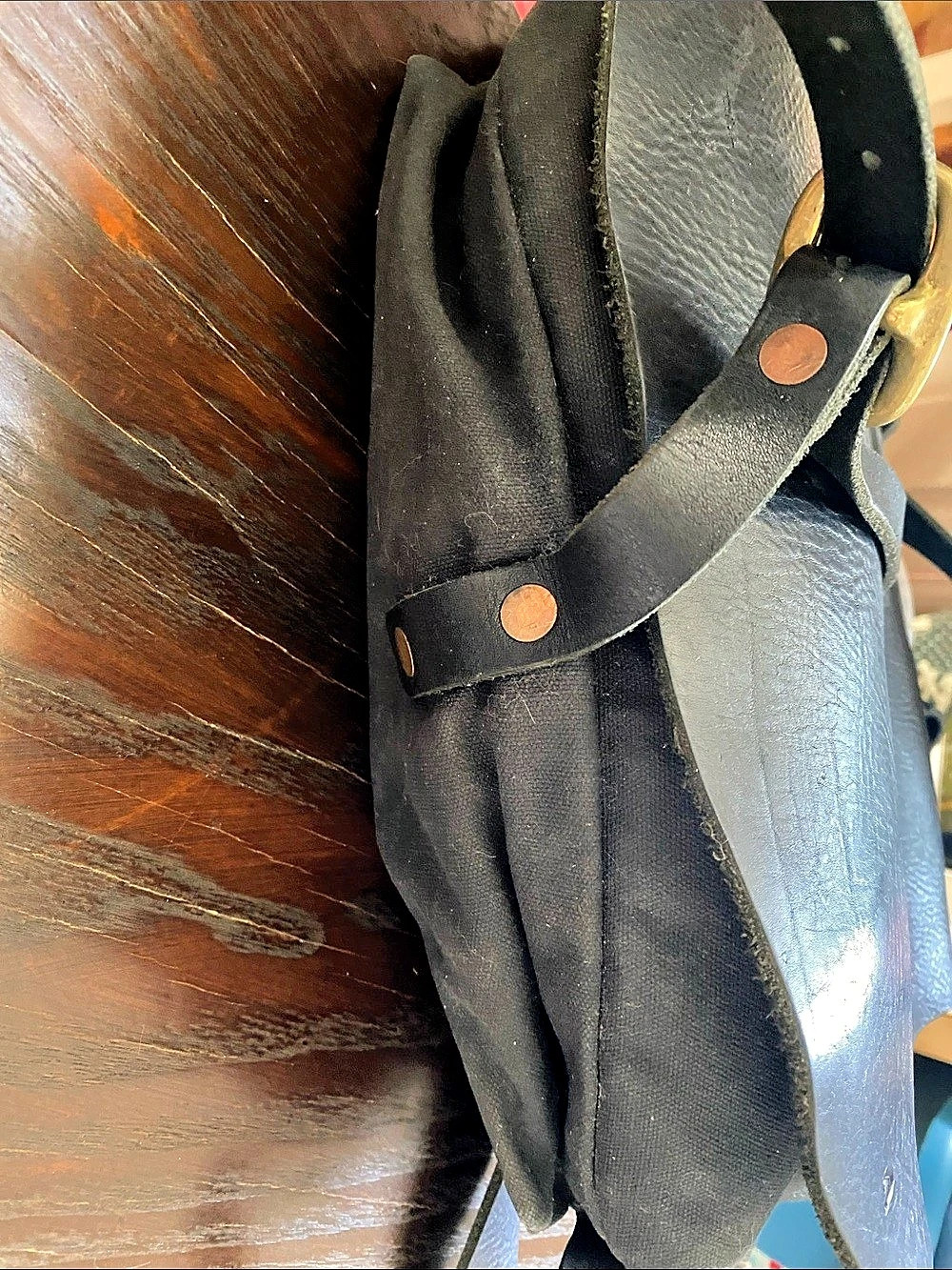 Black Leather-Style Backpack - Picture 5 of 8